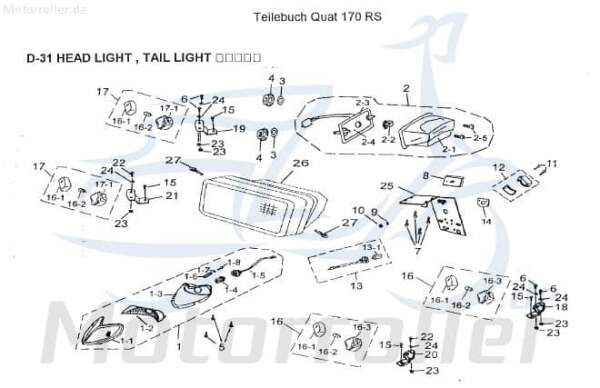 Adly Schraube 5x16 mm Thunderbike Maschinenschraube Motorroller.de Quad