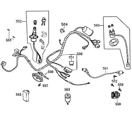 Zündspule Rex Bergamo 50 Zündkabel Zündung Roller 50ccm 4Takt Motorroller.de Zündmodul Kerzenstecker Zünd-Kabel Zünd-Spule Kerzen-Stecker Zünd-Modul