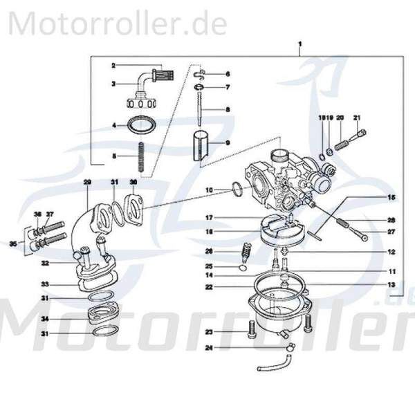 Kreidler STAR Deluxe 4S 125 Schwimmer 125ccm 4Takt 720103 Motorroller.de Vergaser-Schwimmer Vergaserschwimmer Schwimm-Körper Vergaser-Schwimm-Körper