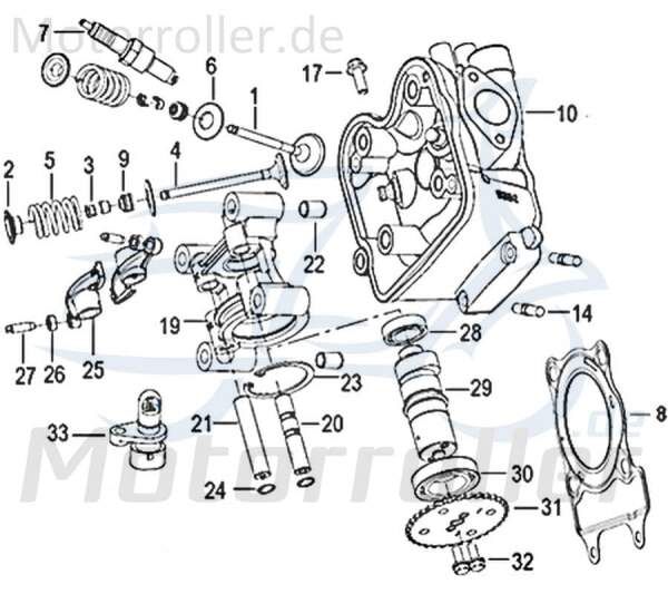 Kreidler Insignio 125 2.0 Einlassventil 125ccm 4Takt 750019 Motorroller.de Motorventil Motor-Ventil Einlass-Ventil Ventil-Einlass Zylinderkopfventil