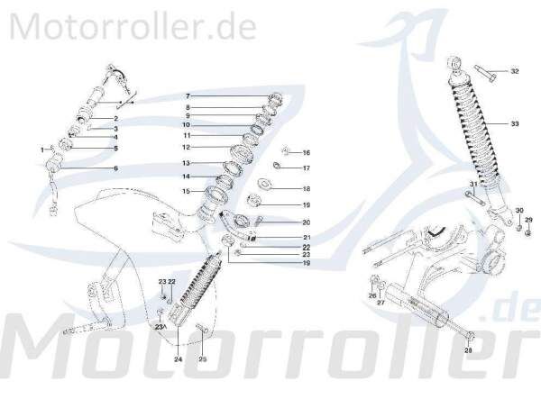 Schraube M10x65mm Kreidler STAR Deluxe 4S 125 SF504-1121 Motorroller.de Bundschraube Maschinenschraube Flanschschraube Flansch-Schraube Bund-Schraube