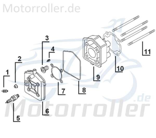 Kreidler Galactica 3.0 LC 50 Zylinderkopf LC Wasserkühlung 741419 Motorroller.de Zylinder-Kopf Zylinder-Deckel Zylinderdeckel 50ccm 2Takt