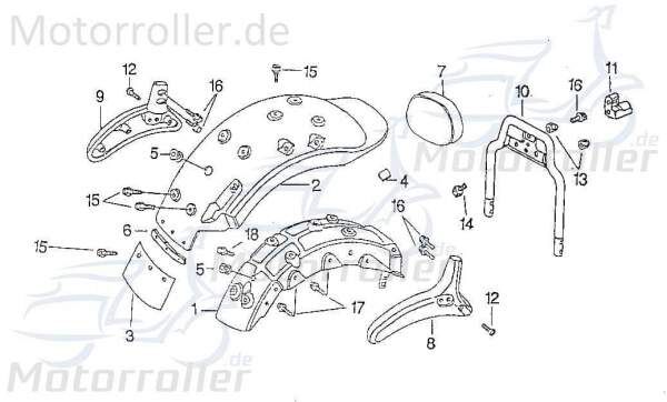 SMC Chopper 125 Schraube M8x38mm 125ccm 4Takt 94706-08038-R Motorroller.de Bundschraube Maschinenschraube Flanschschraube Flansch-Schraube Scooter