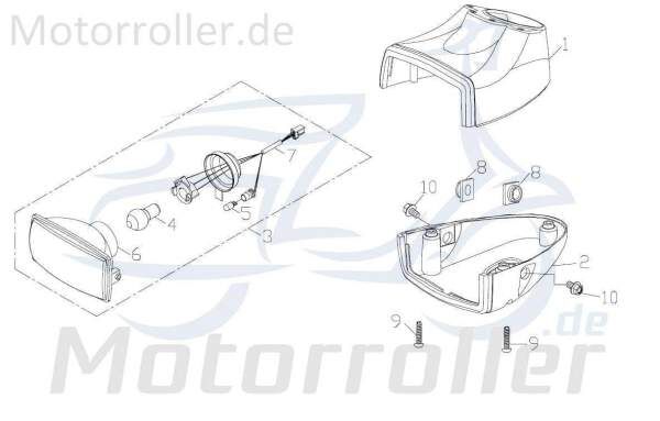 Kreidler F-Kart 170 Scheinwerfer 170ccm 4Takt 55300-FLS-00 Motorroller.de Frontscheinwerfer Hauptscheinwerfer Front-Scheinwerfer Vorderlicht Service