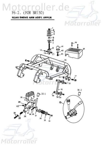 PGO Abstandsbuchse Hebel Bugrider 250 Buggy 250ccm 4Takt Motorroller.de Abstandhülse Distanzstück Abstandsrohr PGO 150ccm-4Takt Bugrider 50 Ersatzteil