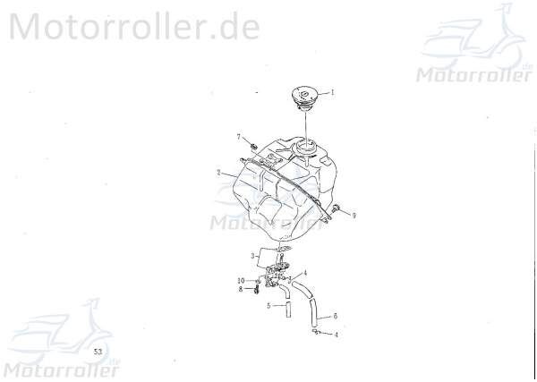 SMC Chopper 125 Dichtscheibe Benzinhahn 125ccm 4Takt 97210-061315 Motorroller.de Dichtring Dichtscheibe Dichtung