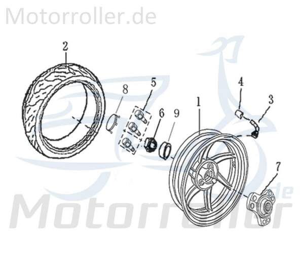 Sicherungsmutter M16 matt verchromt Rex Roller 125ccm 4Takt Motorroller.de Sicherheitsmutter selbsthemmende Sicherungs-Mutter Stopmutter Stop-Mutter