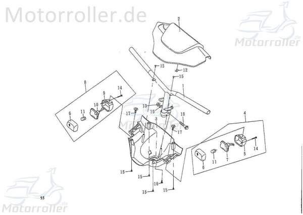 SMC Bundschraube Rex 50 Scooter Maschinenschraube 50ccm 2Takt Motorroller.de Flanschschraube Flansch-Schraube Maschinen-Schraube Bund-Schraube Service