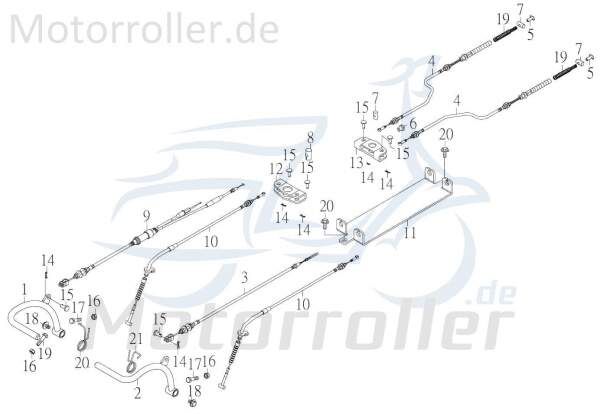 Kreidler F-Kart 100 Bremszug/Verteiler 100ccm 4Takt 78112 Motorroller.de Vorderradbremse 100ccm-4Takt F-Kart 170 Ersatzteil Service Inpektion