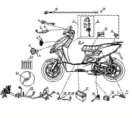 Geber für Vergaserheizung CPI Aragon 50 Club Scooter 730415 Motorroller.de 50ccm-2Takt Aragon 50 GP Moped Ersatzteil Service Inpektion Direktimport