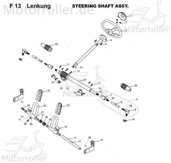 Tongjian Kinderbuggy Lenkrad Lenker 7.020.057 Eppella ECM Kasea Wangye TBM Minibuggy Lenkung