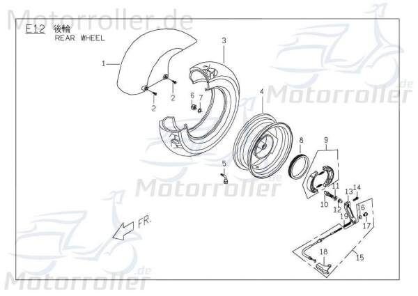 PGO Bremsarmatur Bremshebel hinten G-Max 50 Naked Roller P1407471000 Motorroller.de Handbremshebel Handbremsgriff Brems-Hebel Bremsdruckarmatur Mokick