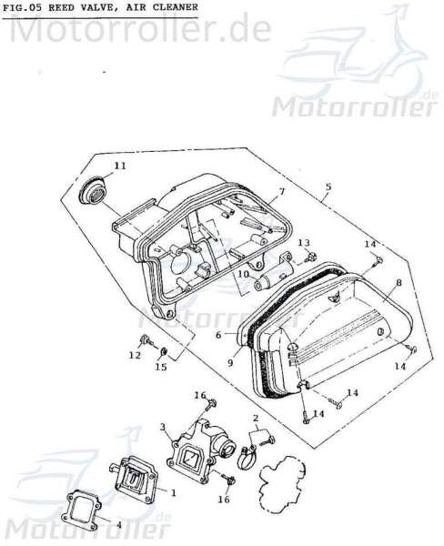 Adly Einlassmembrane JET 50 Roller 50ccm 2Takt 14100-104-000 Motorroller.de Membranventil Membranblock Membran-Ventil Zylindereinlassmembrane