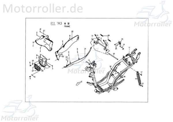 PGO TR3 50 Frontstufenabdeckung schwarz Untere Roller unten C1626020650 Motorroller.de Mokick Ersatzteil Service Inpektion Direktimport