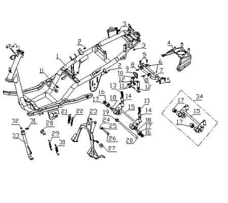 Bolzen Motorhalter Vabene Gewindebolzen Zapfen CPI 730249 Motorroller.de Stehbolzen Gewindestift Arretierbolzen Stiftschraube Gewinde-Stift Moped