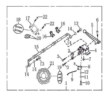 Bremshebel links hinten Kreidler Hiker 50 DD 50ccm 2Takt Motorroller.de Handbremshebel Handbremsgriff Brems-Hebel Bremsarm Brems-Arm Brems-griff