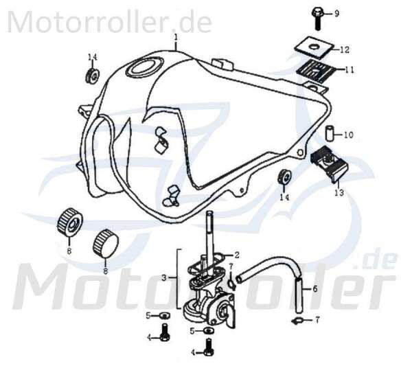 Kreidler Supermoto 125 DD Gummiauflage Benzintank Motorrad 89500 Rex Enduro Kraftstofftank Abstandshalter Distanzstück