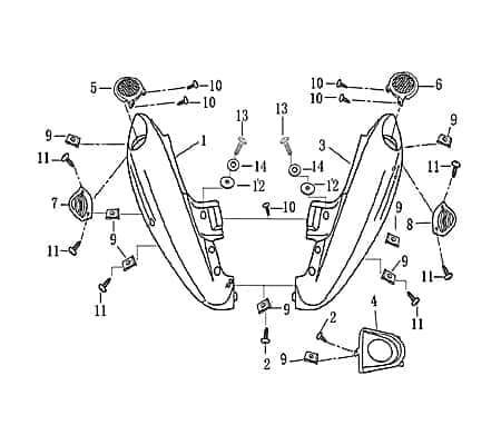 Heckverkleidung links schwarz / grau 1020309-1(179/177)