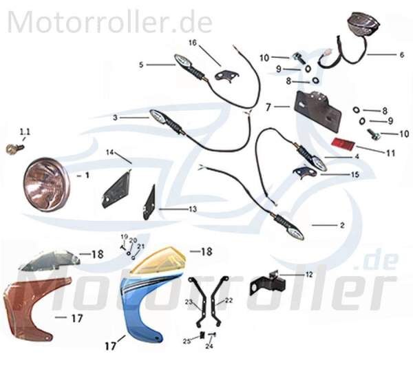 Kreidler DICE CR 125i NPJ Verkleidungsscheibe gelb NPJ Motorrad 781431 Cover Abdeckung Deckel