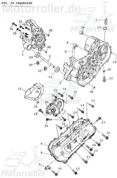 Adly Variomatikdeckel links außen Gehäusedeckel 50ccm 2Takt Motorroller.de Getriebegehäusedeckel Variodeckel Seitendeckel Getriebedeckel Scooter