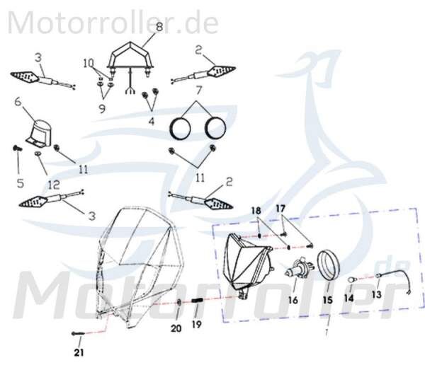 CPI Supermoto 125 Nummernschildbeleuchtung 125ccm 4Takt Y9B-25710-00-00 Motorroller.de Kennzeichenbeleuchtung komplett 125ccm-4Takt Motorrad