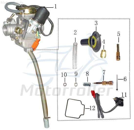 AEON Gasschieber runder Kolben D21.84mm CVK PD24J 180ccm 4Takt Motorroller.de 125QMIVergasermembran Vergaserschieber Vergaser-Membrane Vergasermembran