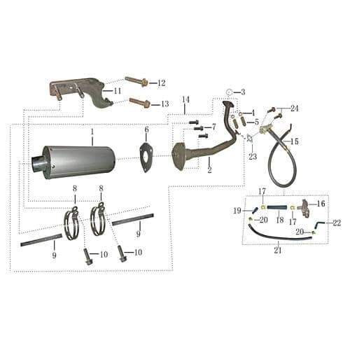 Auspuff komplett e9 REX 139QMB-02 706370