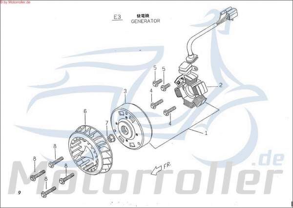 PGO Sechskantschraube M6x15mm T-Rex 50 Halter 50ccm 2Takt Motorroller.de Befestigung Halterung Flachkopfschraube Sechskant-Schraube Bundschraube G-Max