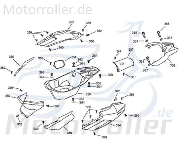 Kreidler Florett 2.0 2.1 RS 50 Heckverkleidung mitte orange 741080 Motorroller.de Heckabdeckung Heckspoiler Abdeckung Deckel Cover Blende hinten