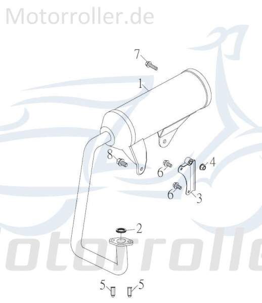 Kreidler F-Kart 170 Auspuff Auspuffanlage 170ccm 4Takt 75864 Motorroller.de Endschalldämpfer Endtopf Auspuff-Anlage Auspufftopf Auspuffendtopf Service