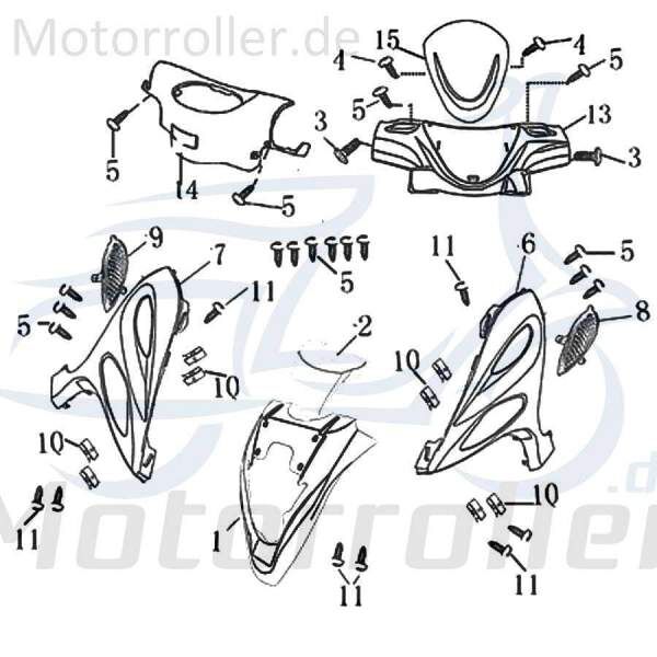 Kreidler Hiker 2.0 Elektro Lenkerverkleidung weiss 706405 Motorroller.de Frontverkleidung Frontschürze e-Florett 1.0 Frontmaske Lenkerabdeckung