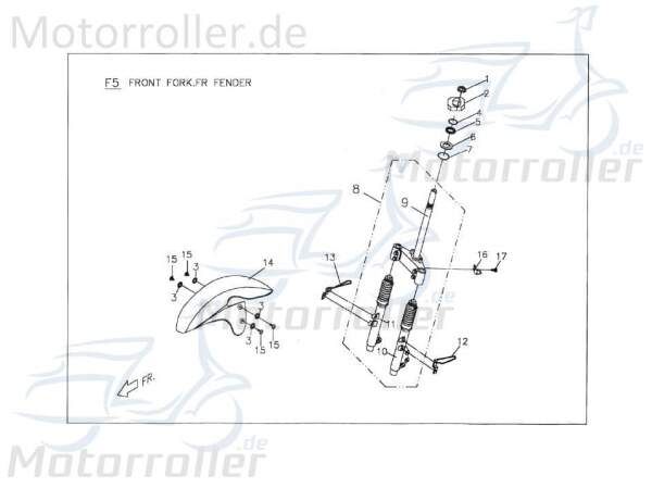 PGO Gabelbrücke silber PMX 110 Radgabel Telegabel Roller P24430037202 Motorroller.de Gabel-Brücke Vorderrad-Gabel Joch Vorderradgabel Lenkgabel PMX 50