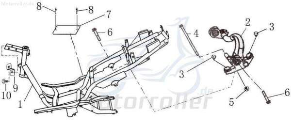 Rahmen Motorroller 125ccm 4Takt Rex RS1000 700913