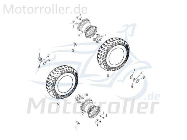 Aeon Crossland 300 Stahlfelge hinten 300ccm 4Takt 4280155E-067. Motorroller.de 10-8Zoll Hinterrad Hinterrad-Felge Hinterradfelge Hinter-Rad Heck-Rad