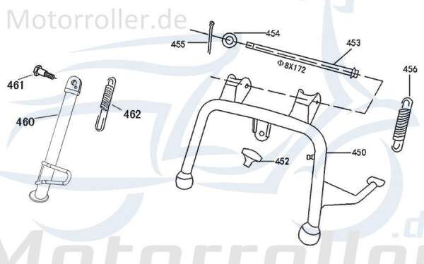 Kreidler Flory Classic 50 Feder Seitenständer 50ccm 4Takt 90015-XGW-E000 Motorroller.de Ständerfeder Rückzugfeder Spannfeder Rückzug-Feder Mokick