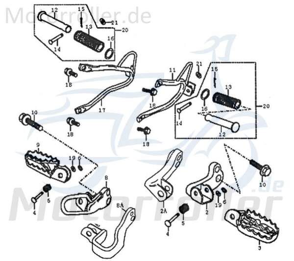 Gummi Fussrasten Motorrad Kreidler Gummipuffer 89417