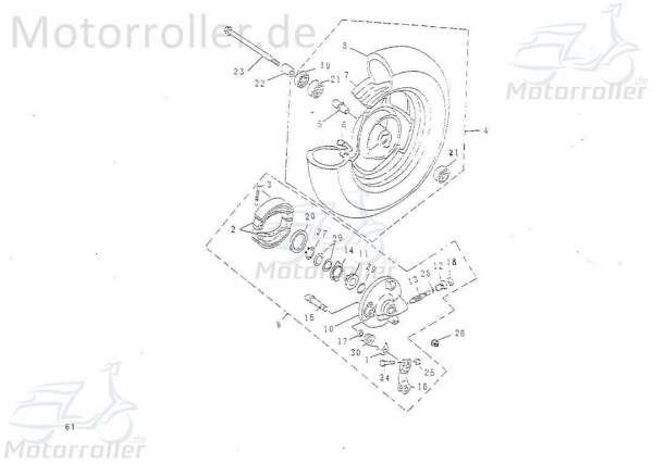 Bremsbolzenhebel vorn Rex Roller Scooter 50ccm 2Takt Motorroller.de Bremshebel 50ccm-2Takt 50 Scooter Ersatzteil Service Inpektion Direktimport