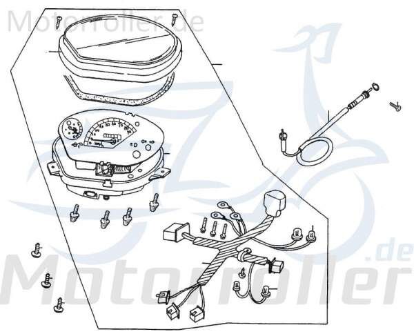 Rex RS900 Tachometer Roller Scooter 50ccm 4Takt 86643 Motorroller.de Geschwindigkeitsmesser Geschwindigkeitsanzeige Speedometer kmh-Anzeige Service