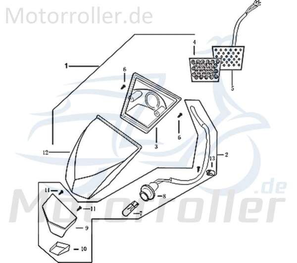 Rücklicht Kreidler Supermoto 50 DD Rückstrahler 733366 Motorroller.de Rückleuchte Heckleuchte Motorrad Schaltmoped