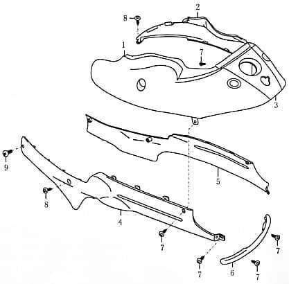 Dekor REX RS450 links Heckverkleidung Motorroller 87207