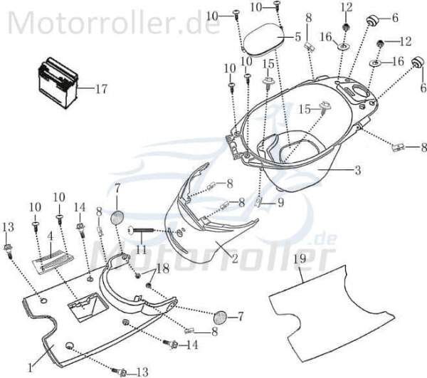 Rex RS Classic 50 Batteriefachdeckel 50ccm 4Takt 1010707 Motorroller.de Batterieabdeckung Batteriedeckel Batteriefachabdeckung 50ccm-4Takt Scooter