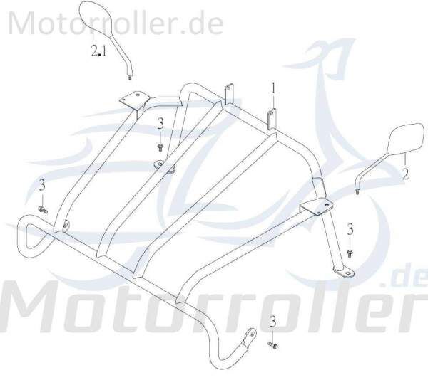 Kreidler F-Kart 170 Frontschutzbügel 100ccm 4Takt 41606-FLO-00 Motorroller.de Alubügel 100ccm-4Takt Ersatzteil Service Inpektion Direktimport