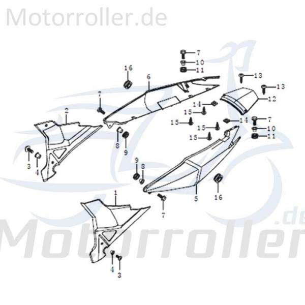 Kreidler SUPERMOTO 125 Abdeckung 125ccm 4Takt 47111QMM4000-022 Motorroller.de Kappe Deckel Schutz Verkleidung Platte Cover Blende Schutzhaube Motorrad