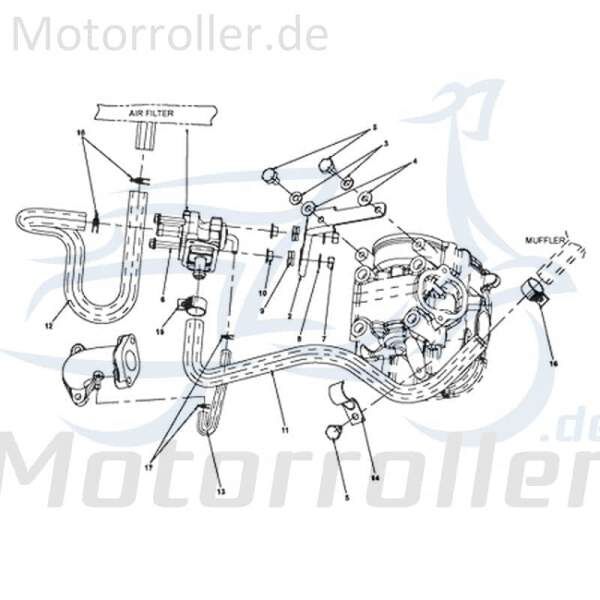 Kreidler STAR Deluxe 4S 125 Schlauch 125ccm 4Takt 720046 Motorroller.de Gummischlauch Leitung Zuleitung Plastikschlauch Ableitung 125ccm-4Takt Scooter