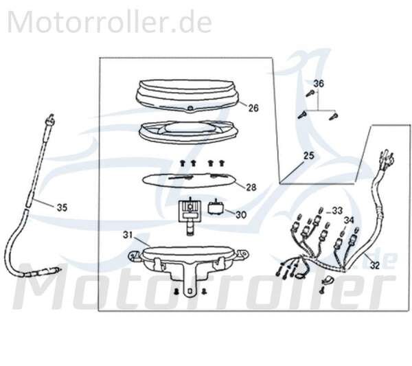 ZNEN Abdeckung Tachometer ZNEN Deckel Schutz 37119-F22-9000 Motorroller.de Kappe Verkleidung Platte Cover Blende Schutzhaube 50ccm-2Takt Scooter