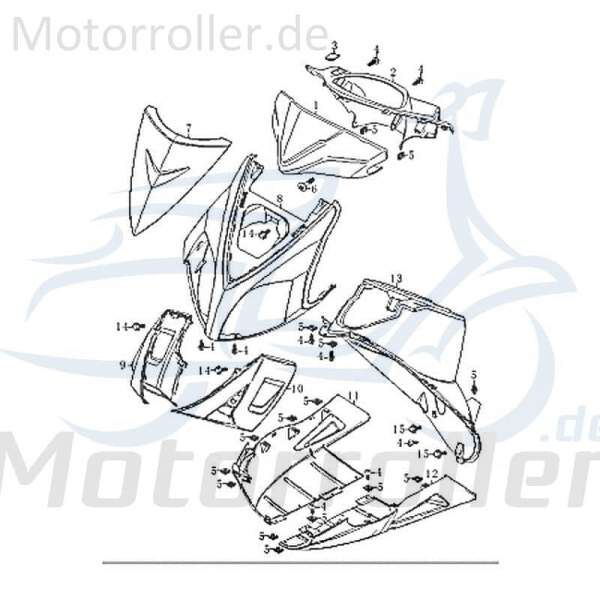 Kreidler RMC-G 50 Frontverkleidung oben blau 83775 Motorroller.de Blende Abdeckung Deckel Cover Verkleidung vorne