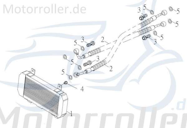 Kreidler F-Kart 170 Kühlschlauch 170ccm 4Takt 43325-MLS-00 Motorroller.de unten 170ccm-4Takt Ersatzteil Service Inpektion Direktimport