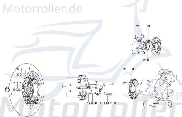 Kreidler STAR Deluxe 4S 125 Hebel 125ccm 4Takt SF514-1548 Motorroller.de Betätigungshebel Hebelarm Hebelgelenk Hebel-Arm 125ccm-4Takt Scooter LML