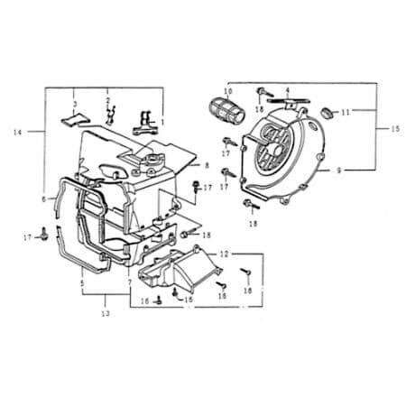 Rex Rexy 125 Zylinderverkleidung Roller 125ccm 4Takt 85022 Motorroller.de Zylinder-Abdeckung Zylinderhaube Kühlhaube Zylinder-Verkleidung Kühl-haube