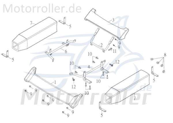 Kreidler F-Kart 100 Haltebügel Halter 100ccm 4Takt 74804 Motorroller.de Träger Halterung Befestigungsbügel Halteblech Topcaseträger Befestigungshalter